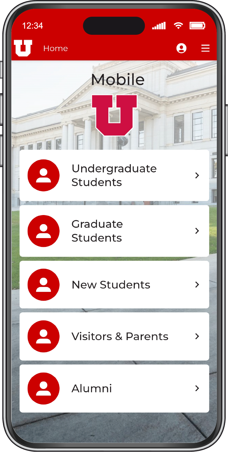 Mobile app redesign persona screen
