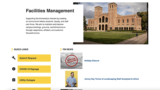 UCLA Facilities department website